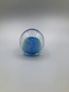 FM Konstglas Ronneby Sweden Sphere Art Glass Paperweight Blue Green Purple